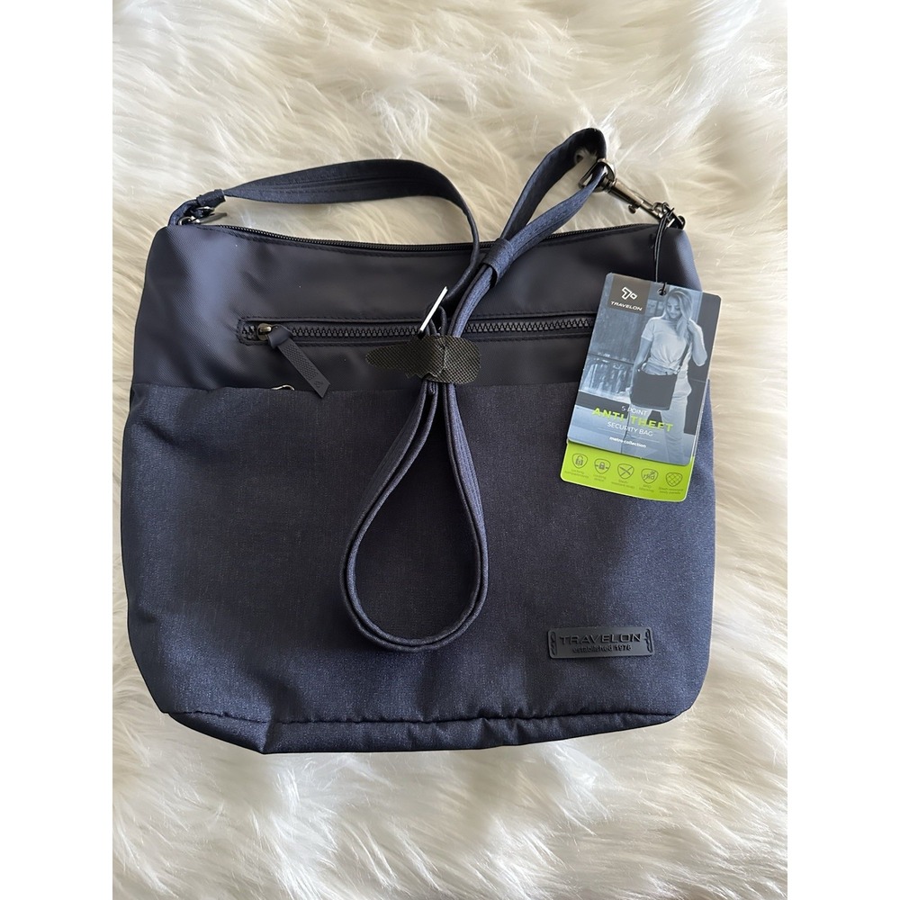 TRAVELON Anti-Theft Heritage Tour Bag- Indigo